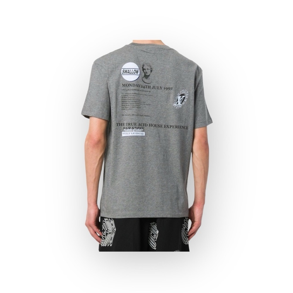 new McQ • Alexander McQueen ★ Swallow Graphic Tee T Shirt ★ Heather Grey ★ Large - Picture 3 of 17